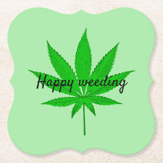 Posavasos De Papel Feliz Boda de Weeding Pun