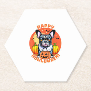 Posavasos De Papel Feliz Bulldog francés hallow