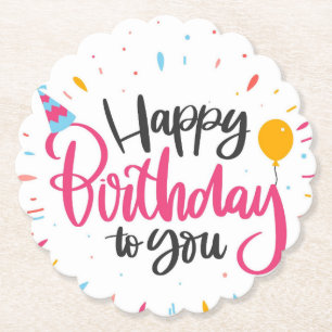 Posavasos De Papel Feliz cumpleaños