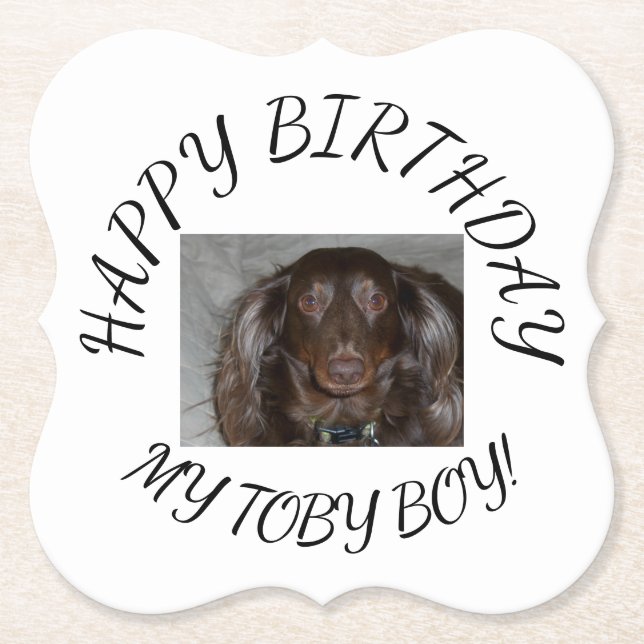 Posavasos De Papel Feliz Cumpleaños a Mi Perrito (Anverso)