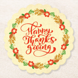 Posavasos De Papel Feliz Día de Acción de Gracias, Guerra del Oro Roj