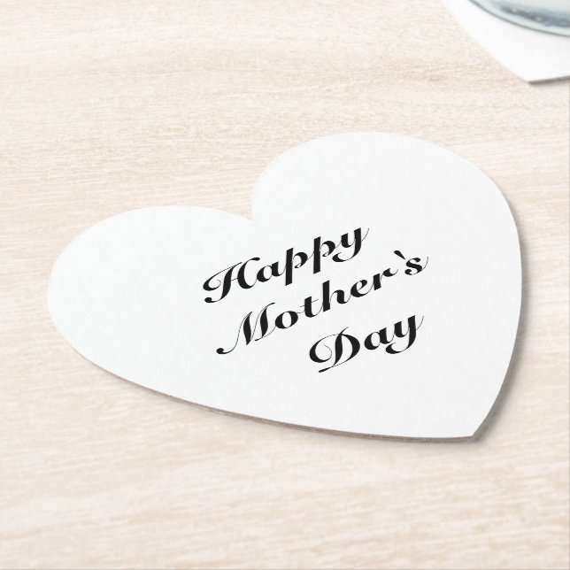 Posavasos De Papel Feliz Día de la Madre moda elegante de escritura b (En perspectiva)
