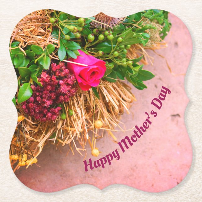 Posavasos De Papel Feliz Día de la Madre, personalizado (Anverso)