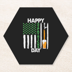 Posavasos De Papel Feliz Día de San Patrón Shamrock bandera estadouni