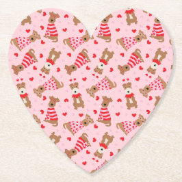 Posavasos De Papel Feliz Día de San Valentín galés Wire Fox Terrier D