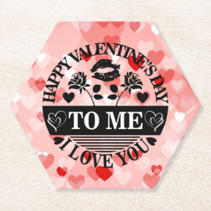 Posavasos De Papel Feliz día de San Valentín para mí te amo-58771