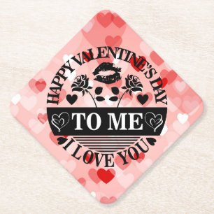 Posavasos De Papel Feliz día de San Valentín para mí te amo-58771