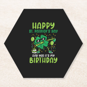 Posavasos De Papel Feliz Día de Santo Patrocinio Cumpleaños Shamrock