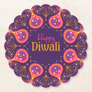 Posavasos De Papel Feliz Diwali Rangoli