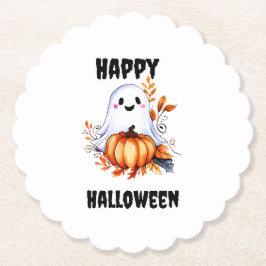 Posavasos De Papel Feliz Fantasma de Halloween