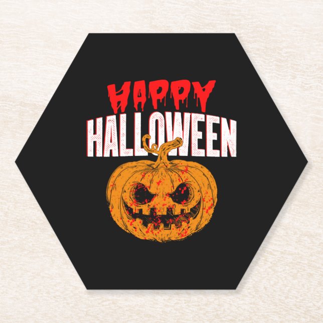 Posavasos De Papel Feliz Halloween (Anverso)