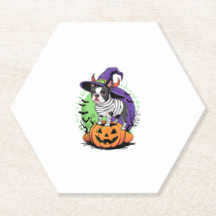 Posavasos De Papel Feliz Halloween con la mamá y la bruja de Boston T