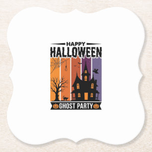Posavasos De Papel Feliz Halloween Fantasma Fiesta Casa Embrujada Cam