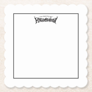 Posavasos De Papel feliz halloween tarjeta postal simple