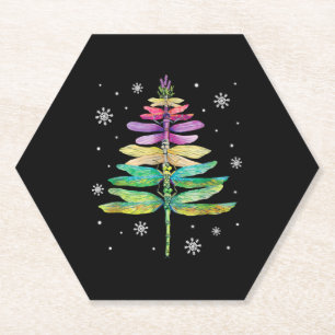 Posavasos De Papel Feliz insecto navideño Lover Xmas Dragonfly
