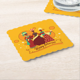 Posavasos De Papel Feliz Kwanzaa 3 Damas de Amarillo