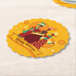 Posavasos De Papel Feliz Kwanzaa 3 Damas de Amarillo