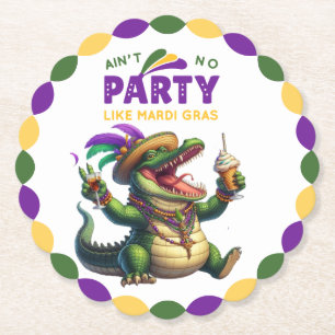 Posavasos De Papel Feliz Mardi Gras