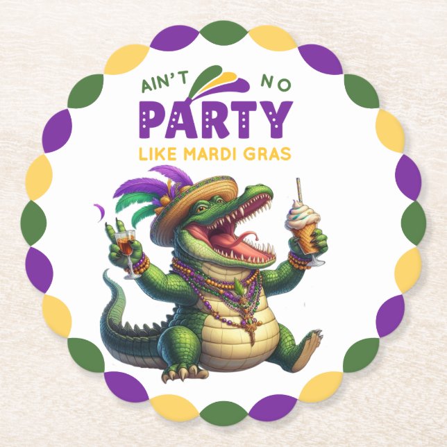 Posavasos De Papel Feliz Mardi Gras (Anverso)
