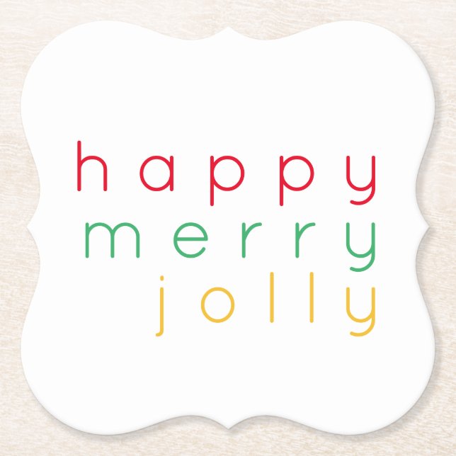 Posavasos De Papel FELIZ MERRY JOLLY Bracket Paper Coasters (Anverso)