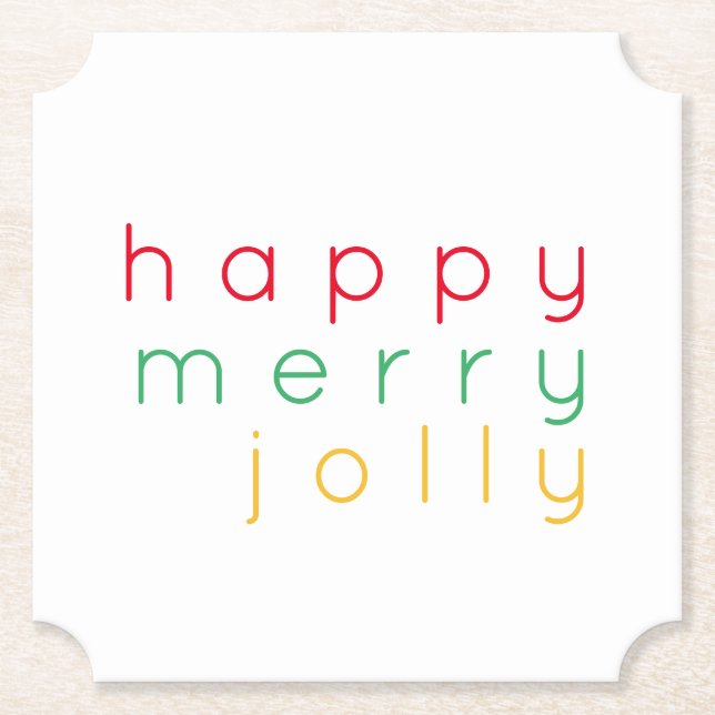 Posavasos De Papel FELIZ MERRY JOLLY Ticket (Anverso)