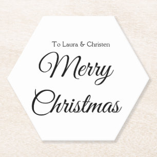 Posavasos De Papel Feliz Navidad añadir nombre texto regalo personali