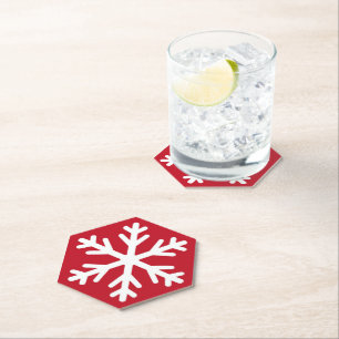 Posavasos De Papel Feliz Navidad Copo de Nieve Fiesta Invierno