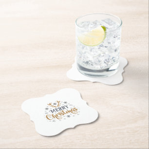 Posavasos De Papel Feliz Navidad Copos de nieve, Feliz Año Nuevo