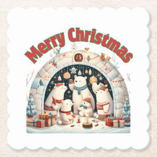 Posavasos De Papel Feliz Navidad desde el Polo Norte