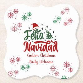 Posavasos De Papel Feliz Navidad en español