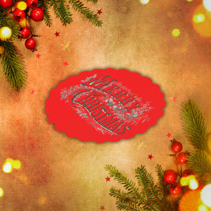 Posavasos De Papel Feliz Navidad - Estilo de cosecha negro en rojo