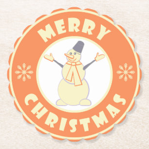 Posavasos De Papel Feliz Navidad feliz estilo de café famoso de nieve