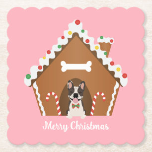 Posavasos De Papel Feliz Navidad Gingerbread Dog House