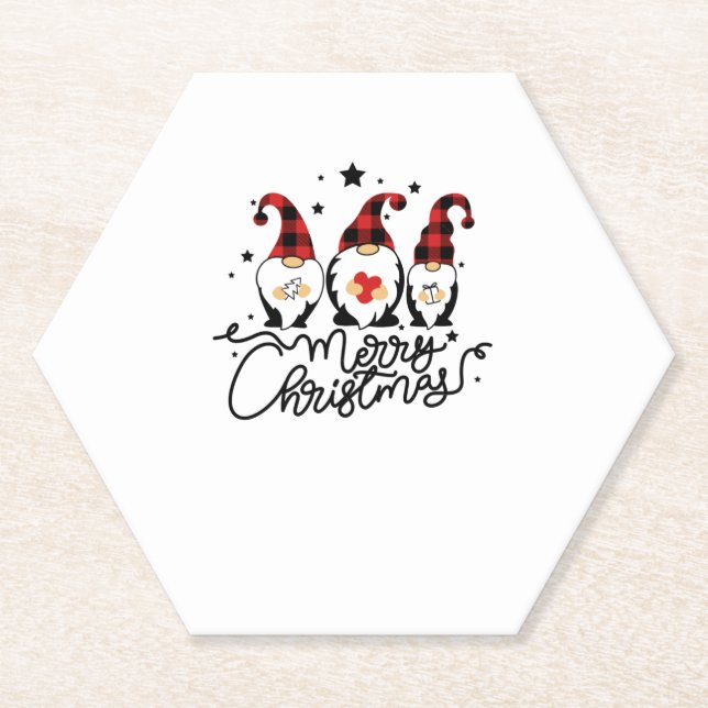 Posavasos De Papel feliz navidad gnomes (Anverso)