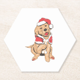 Posavasos De Papel Feliz Navidad para el perro Lover