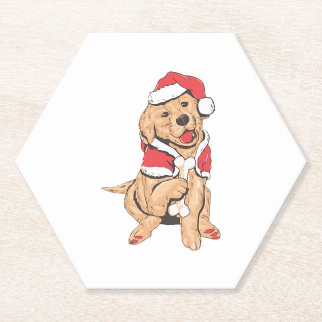 Posavasos De Papel Feliz Navidad para el perro Lover (Anverso)