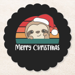 Posavasos De Papel Feliz Navidad Perezoso Retro Navidad