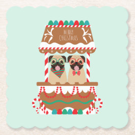 Posavasos De Papel Feliz Navidad Pug Holiday Stand Dogs