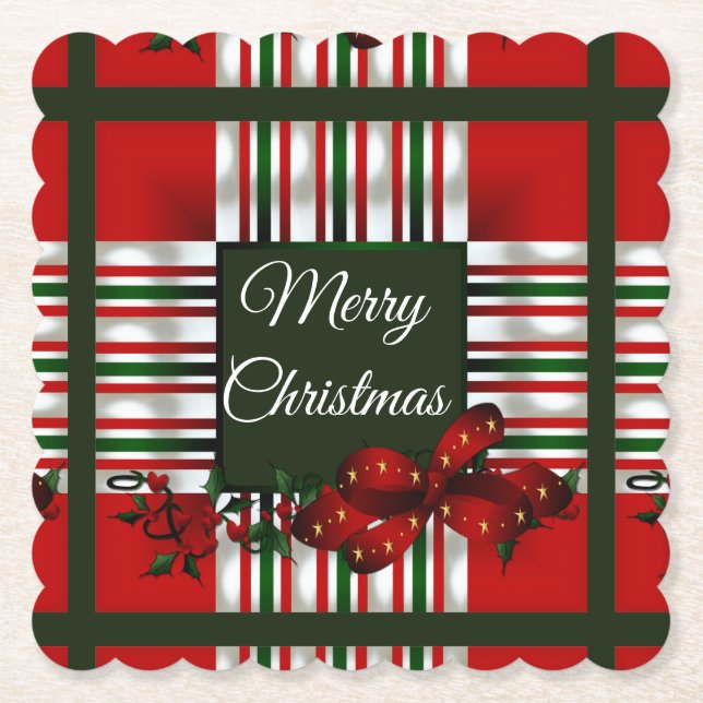 Posavasos De Papel Feliz Navidad Red Green Plough (Anverso)