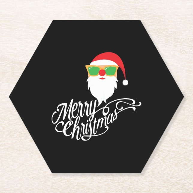 Posavasos De Papel Feliz Navidad Santa (Anverso)
