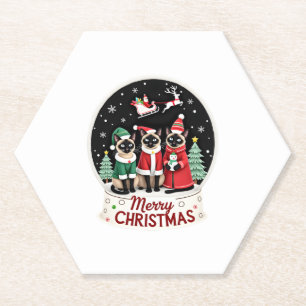 Posavasos De Papel Feliz Navidad Tres Reinos de Santa Elf Siamese C