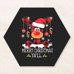 Posavasos De Papel Feliz Navidad Ya ll Búfalo Red Reindeo S