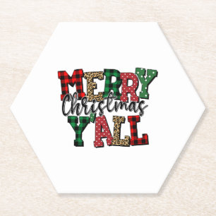Posavasos De Papel Feliz Navidad Y'all - Navidades perfectos