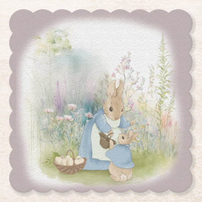 Posavasos De Papel Feliz Pascua con Peter Rabbit (Anverso)