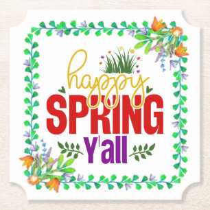 Posavasos De Papel Feliz Primavera a todos-90996