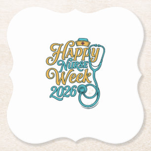 Posavasos De Papel Feliz Semana de las Enfermeras 2026 Diseño de Cami