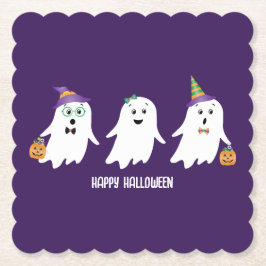 Posavasos De Papel Feliz Truco O Trato De Fantasmas De Halloween