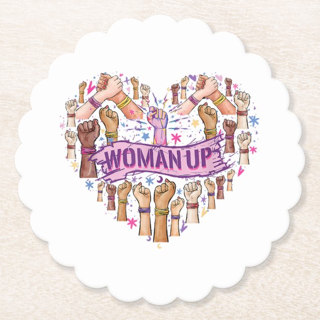 Posavasos De Papel Feminismo Fuerte empoderamiento feminista Feminis (Anverso)