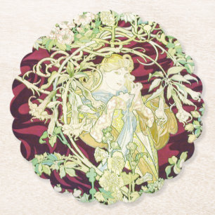 Posavasos De Papel Femme à marguerite - Mucha daisy textile repro