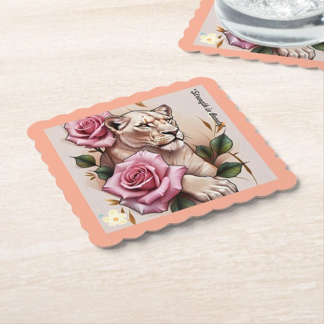 Posavasos De Papel "Feroz pero Delicado" (En perspectiva)